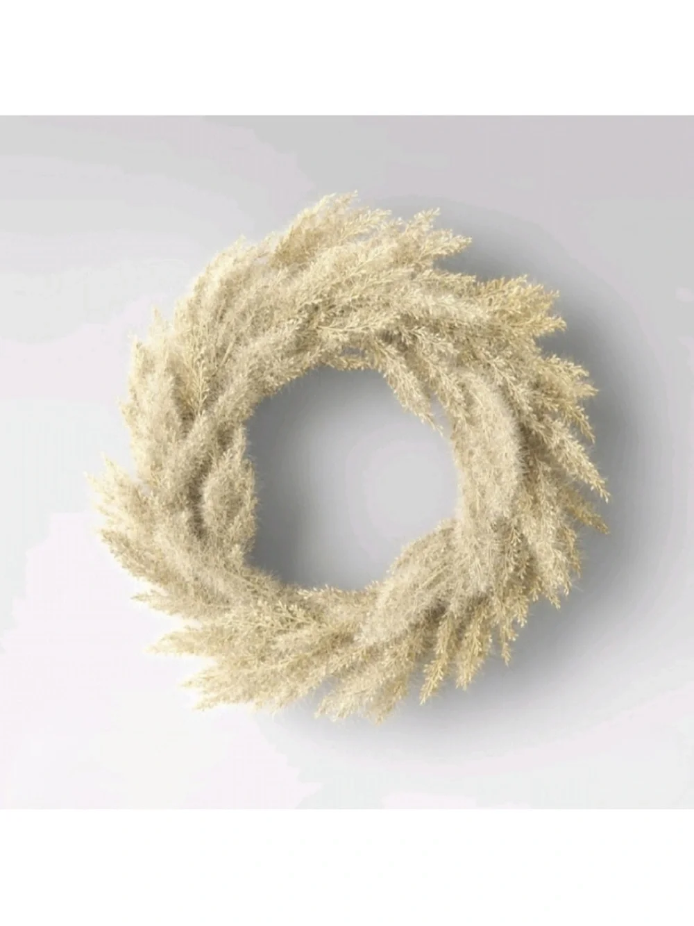 Threshold Natural Beige /Cream Pampas Grass Wreath, 22”